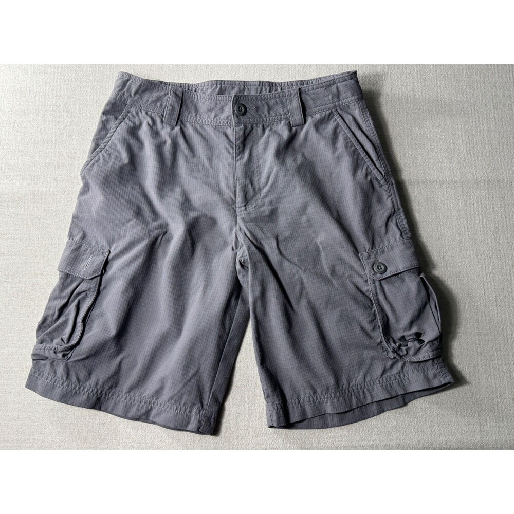 Under Armour Youth Boys Lightweight Cargo Shorts Grey Large 10” Inseam Pockets